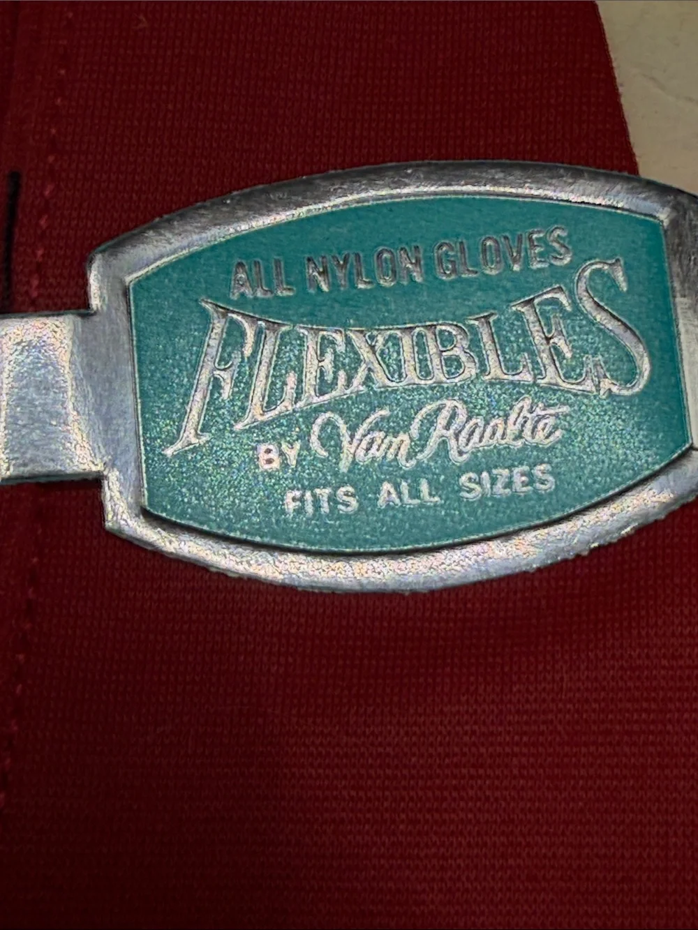 Van Raalte Flexibles Vintage Red Toned Nylon Gloves, Never Worn O/S Original Tag